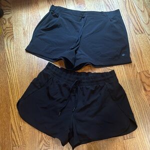 Set of two black athletic shorts size large